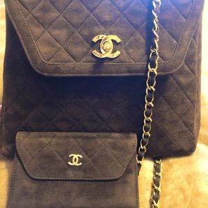 ❌SOLD❌VINTAGE CHANEL Suede Bag